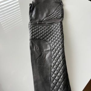 Spanx Leather Quilted Moto Leggings